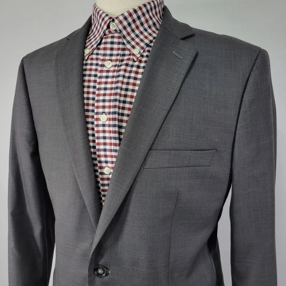 APT.9 Men's Sport Coat Blazer Two Button Gray Poly Blend Premier‎ Flex Slim 42R